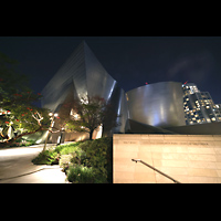 Los Angeles, Walt Disney Concert Hall, Dachgarten bei Nacht