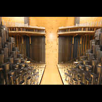 Los Angeles, Walt Disney Concert Hall, Pfeifen der Tromba(vorne), des Plein jeu und Aliquote in der Llamarada-Box