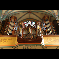 Salt Lake City, Cathedral of the Madeleine, Rckpositiv mit Chamaden und Prospekt perspektivisch