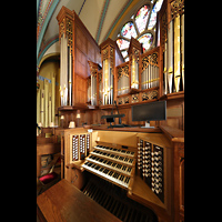 Salt Lake City, Cathedral of the Madeleine, Orgel mit Spieltisch seitlich