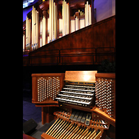 Salt Lake City, Conference Center LDS (Latter-Day Saints), Spieltisch und Orgel seitlich