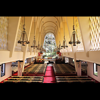 San Diego, First United Methodist Church, Blick von der Orgelempore in die Kirche in Richtung Chor