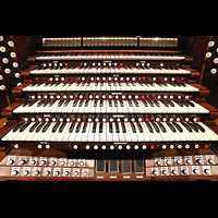 San Francisco, Louise M. Davies Symphony Hall, Wippen fr Koppeln und Manuale mit Druckknpfen