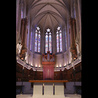San Francisco, Grace Episcopal Cathedral, Chorraum mit Hauptorgelgehusen links und rechts und Bombarde-Division in der Mitte