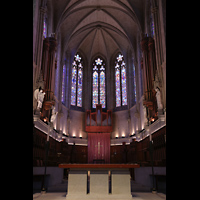 San Francisco, Grace Episcopal Cathedral, Chorraum mit Hauptorgelgehusen links und rechts und Bombarde-Division in der Mitte