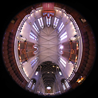 San Francisco, Grace Episcopal Cathedral, Gesamter Innenraum mit allen vier Orgel-Divisionen