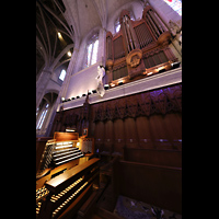 San Francisco, Grace Episcopal Cathedral, Spieltisch und sdliches Hauptorgelgehuse