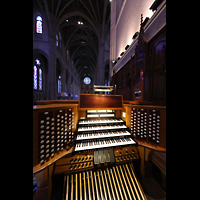 San Francisco, Grace Episcopal Cathedral, Spieltisch und Hauptschff in Richtung Gallery Organ