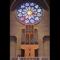 San Francisco, Grace Episcopal Cathedral, Gallery Organ und groe Fensterrosette an der Ostwand