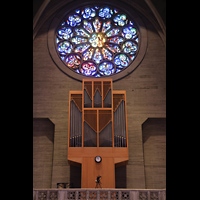 San Francisco, Grace Episcopal Cathedral, Gallery Organ und groe Fensterrosette an der Ostwand