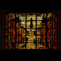 San Francisco, St. Mary's RC Cathedral of the Assumption, Buntglasfenster ber dem Hauptportal: 'Der Triumph des auferstandenen Christus'