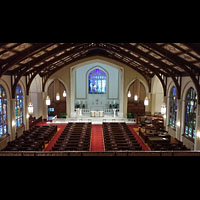 Hanover, St. Matthew's Lutheran Church, Blick von der Empore (Antiphonal) in die Kirche