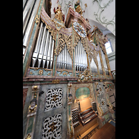Salzburg, Stiftskirche St. Peter, Hauptorgel mit Spieltisch seitlich