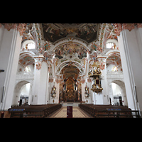 Einsiedeln, Benediktinerabtei, Innenraum in Richtung Chor