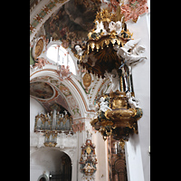 Einsiedeln, Benediktinerabtei, Kanzel und Marienorgel