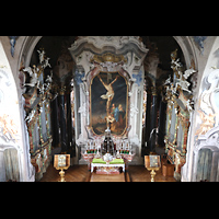Einsiedeln, Benediktinerabtei, Blick vom 'K�nzeli' in den oberen Chor