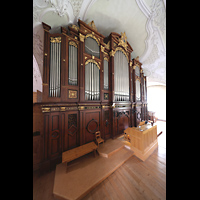 Engelberg, Klosterkirche, Hauptorgel mit Spieltisch seitlich