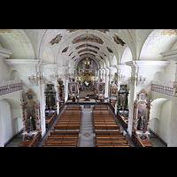 Engelberg, Klosterkirche, Blick von der Orgelempore in die Kirche