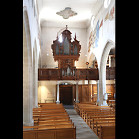 Luzern, Franziskanerkirche St. Maria in der Au, Blick von der Kanzel zur Hauptorgel