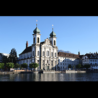 Luzern, Jesuitenkirche, Blick von Unter der Egg �ber die Reuss auf die Kirche