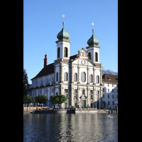 Luzern, Jesuitenkirche, Blick von Unter der Egg �ber die Reuss auf die Kirche