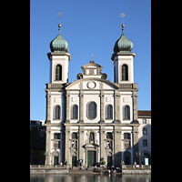 Luzern, Jesuitenkirche, Blick von Unter der Egg �ber die Reuss auf die Nordwestfassade