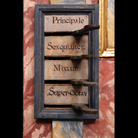 Muri, Klosterkirche St. Martin, Rechte Registerstaffel der Evangelienorgel