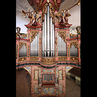 Muri, Klosterkirche St. Martin, Evangelienorgel mit Spieltisch