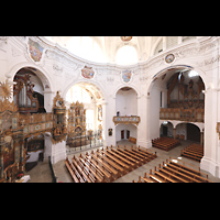 Muri, Klosterkirche St. Martin, Blick von der Evangelienorgel zur Epistelorgel und zur Hauptorgel