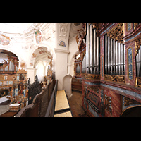 Muri, Klosterkirche St. Martin, Blick von der Epistelorgel zur Evangelienorgel und zum Chorraum