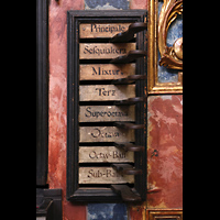 Muri, Klosterkirche St. Martin, Rechte Registerstaffel der Epistelorgel