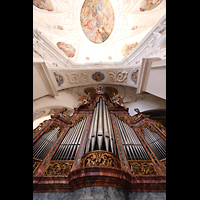 Muri, Klosterkirche St. Martin, Blick von der Epistelorgel in die Kuppel