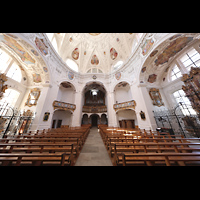Muri, Klosterkirche St. Martin, Blick vom Chorgitter in Richtung Hauptorgel