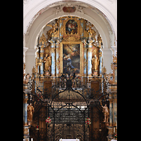 Muri, Klosterkirche St. Martin, Blick �ber das R�ckpositiv zum Chorraum mit Hochaltar