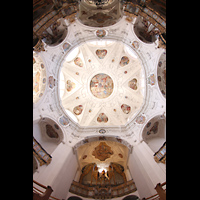 Muri, Klosterkirche St. Martin, Blick in die Kuppel und auf alle drei Orgeln
