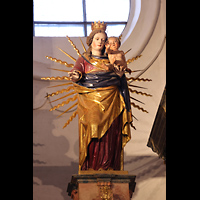Muri, Klosterkirche St. Martin, Marienfigur in der Mitte des Hauptwerksprospekts