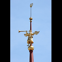 Muri, Klosterkirche St. Martin, Spitze des Vierungsturms mit Posaunenengel