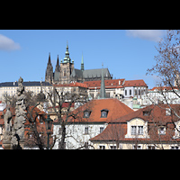 Praha (Prag), Katedr�la sv. V�ta (St. Veits-Dom), Blick von der Karlsbr�cke zum Hradschin auf den Veitsdom