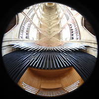 Praha (Prag), Katedr�la sv. V�ta (St. Veits-Dom), Blick �ber den Spieltisch ins Gew�lbe