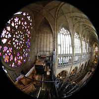 Praha (Prag), Katedr�la sv. V�ta (St. Veits-Dom), Blick auf Hauptwerk, Solowerke, Westwand-Rosette und in den Dom