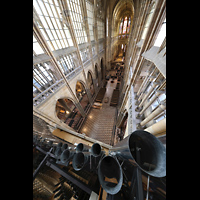 Praha (Prag), Katedr�la sv. V�ta (St. Veits-Dom), Blick von oben �ber die Prestant 32'-Prospektpfeifen in den Dom