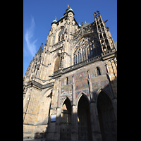 Praha (Prag), Katedr�la sv. V�ta (St. Veits-Dom), Mosaik des J�ngsten Gerichts am S�dquerhaus und knapp 100 m hoher S�dturm
