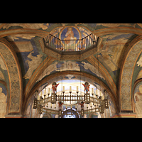 Bonn, St. Maria und St. Clemens, Romanische Gew�lbemalereien und Durchblick zur Apsis der Oberkirche