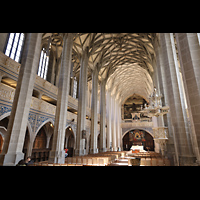 Halle (Saale), Marktkirche Unserer Lieben Frauen, Seitlicher Blick zum Chor (Ostwand) und zur Chororgel