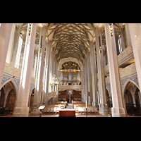 Halle (Saale), Marktkirche Unserer Lieben Frauen, Hauptschiff in Richtung Hauptorgel