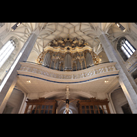 Halle (Saale), Marktkirche Unserer Lieben Frauen, Hauptorgelempore perspektivisch