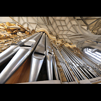Halle (Saale), Marktkirche Unserer Lieben Frauen, Linker Pedalturm der Hauptorgel perspektivisch