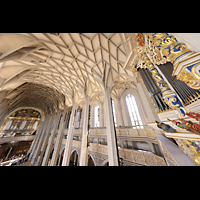 Halle (Saale), Marktkirche Unserer Lieben Frauen, BLick von der Seite der Chororgel zur Hauptorgel