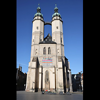 Halle (Saale), Marktkirche Unserer Lieben Frauen, Ansicht von Nordosten vom Marktplatz