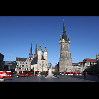 Halle (Saale), Marktkirche Unserer Lieben Frauen, Marktkirche und Roter Turm auf dem Marktplatz